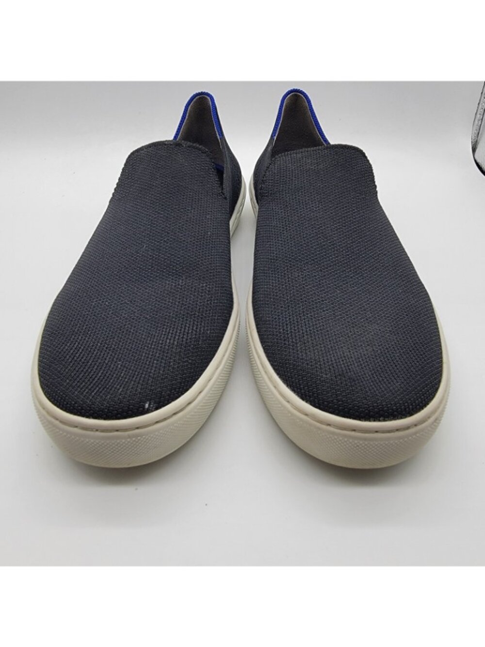Rothy's The Original Womens Size 8.5 Black Blue Classic Comfort Slip On Shoes - Picture 6 of 8